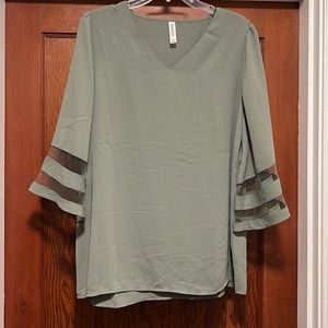 Tiered sheer sleeve top